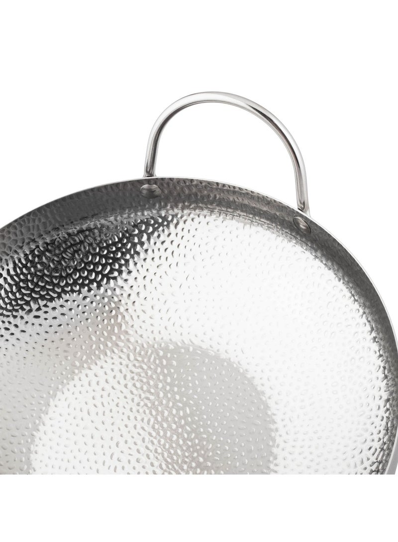 اباريك الصفا صينية أو طبق دائري فضي اللون بتصميم أنيق ومزخرف - Image 2