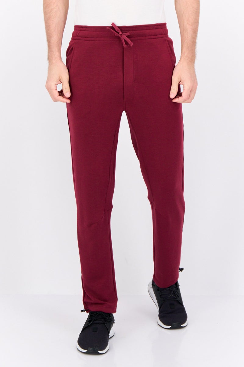 Gaiam Men Slim Fit Brand Logo Jogger Pants, Maroon - Image 1