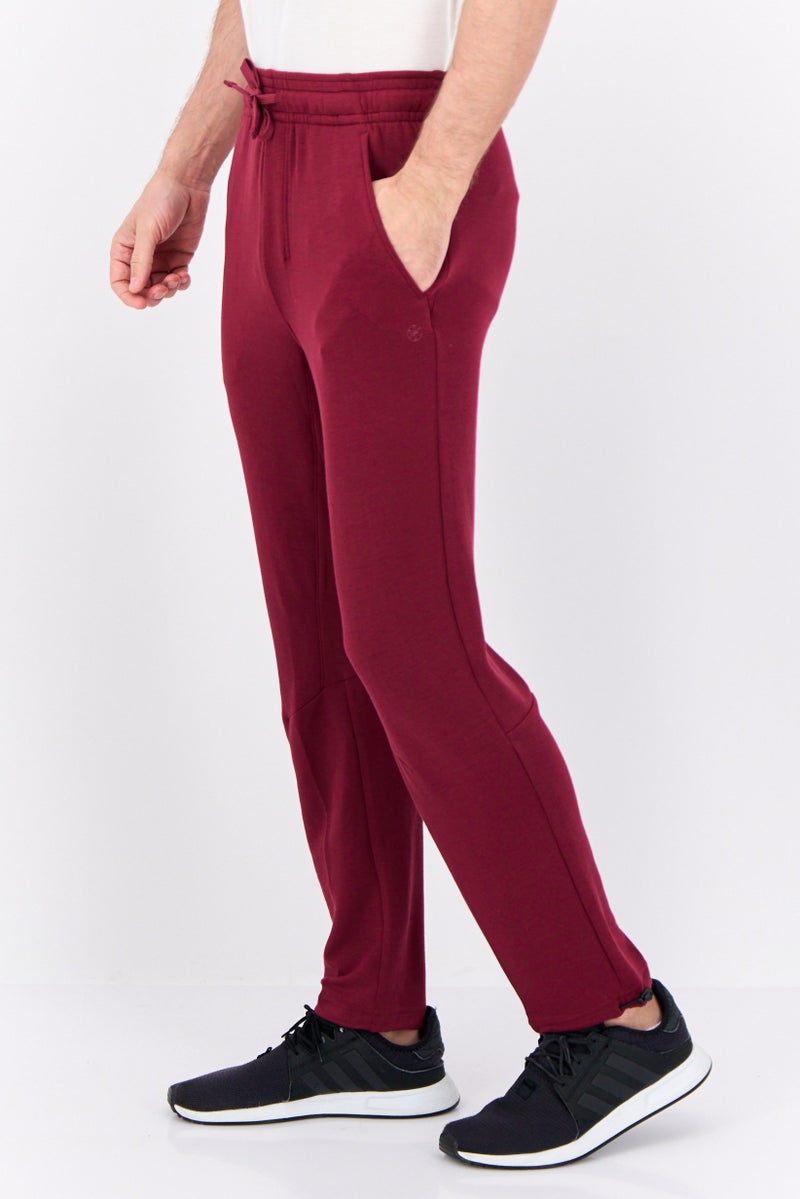 Gaiam Men Slim Fit Brand Logo Jogger Pants, Maroon - Image 3