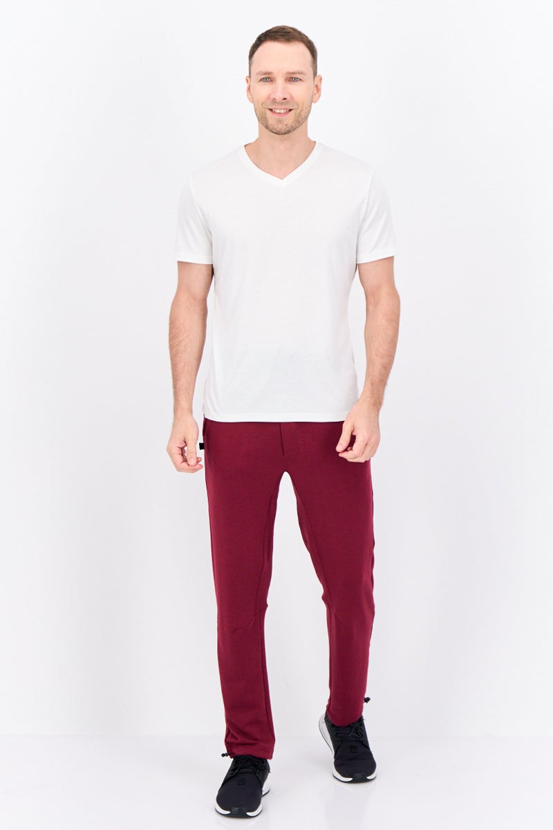 Gaiam Men Slim Fit Brand Logo Jogger Pants, Maroon - Image 4