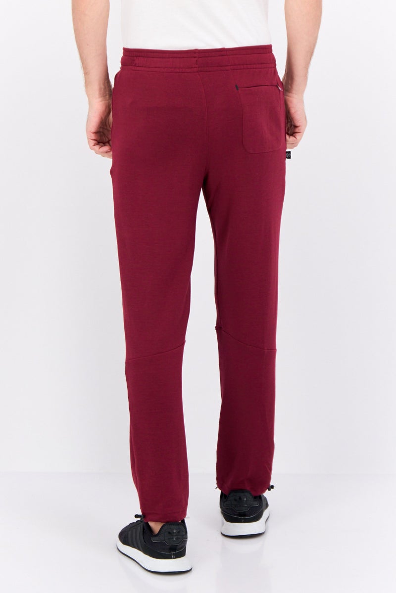 Gaiam Men Slim Fit Brand Logo Jogger Pants, Maroon - Image 2