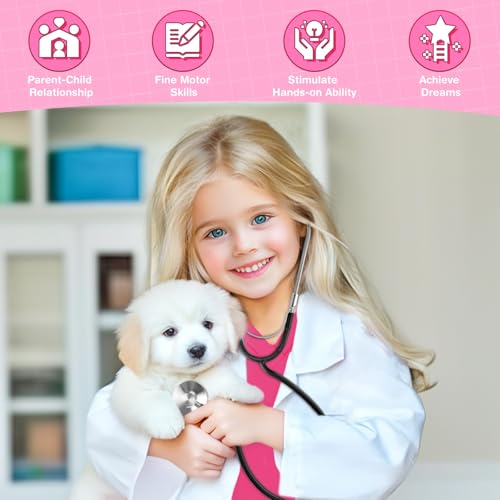 Joycover Doctor Costume for Kids Kids Scrubs Halloween Costumes For Girls Boys Doctor Dress up Play Kit - Image 5