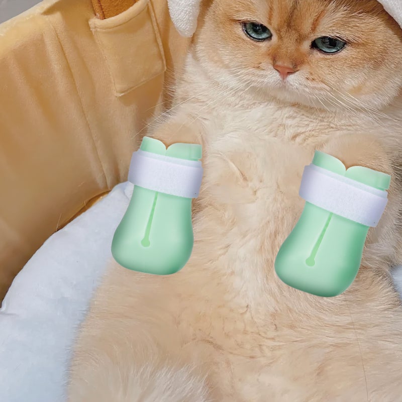 4pcs Anti-Scratch Boots Silicone Cat Shoes Cat Pet Grooming Boots - Image 2