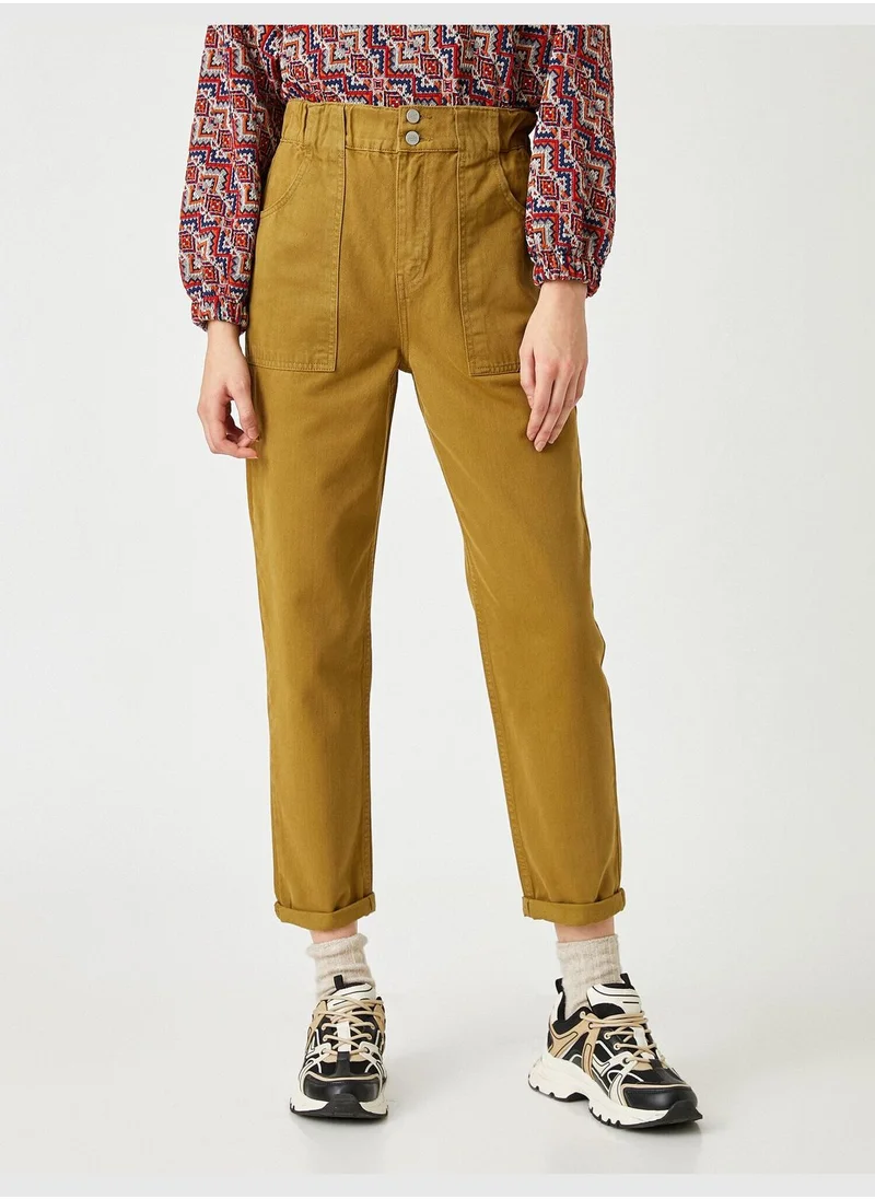 KOTON Elastic Waist Pocket Trousers - Slouchy Jean