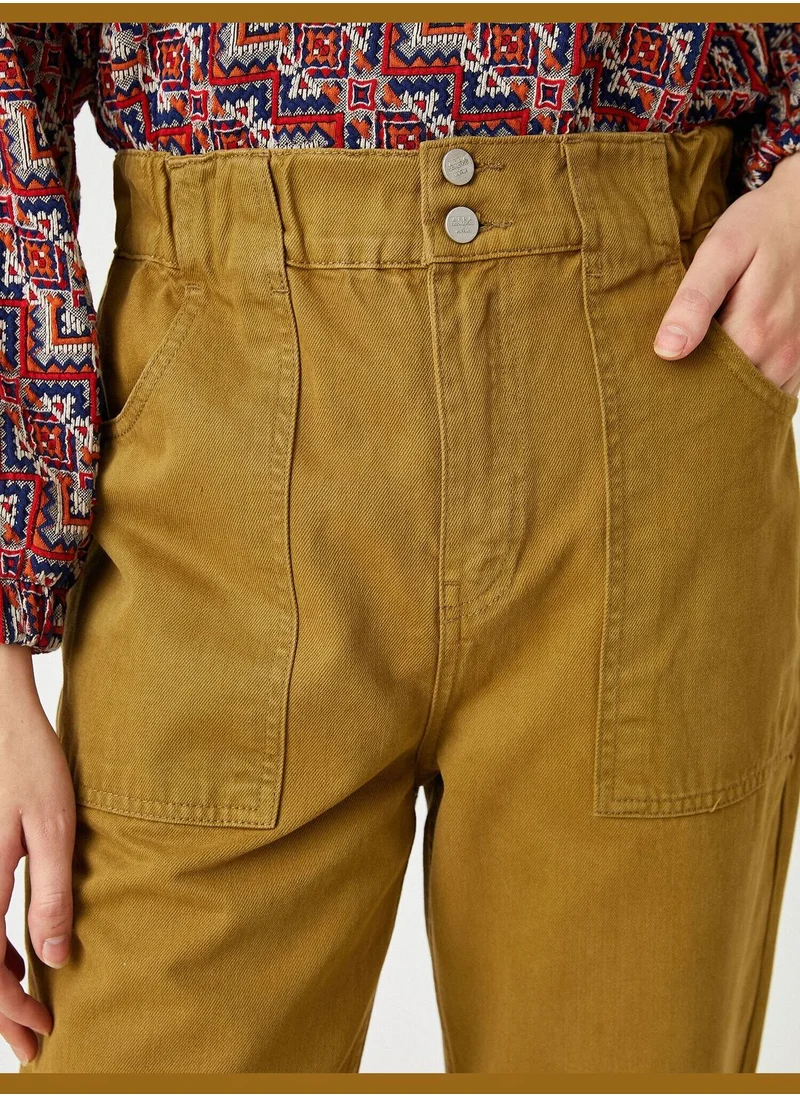 KOTON Elastic Waist Pocket Trousers - Slouchy Jean