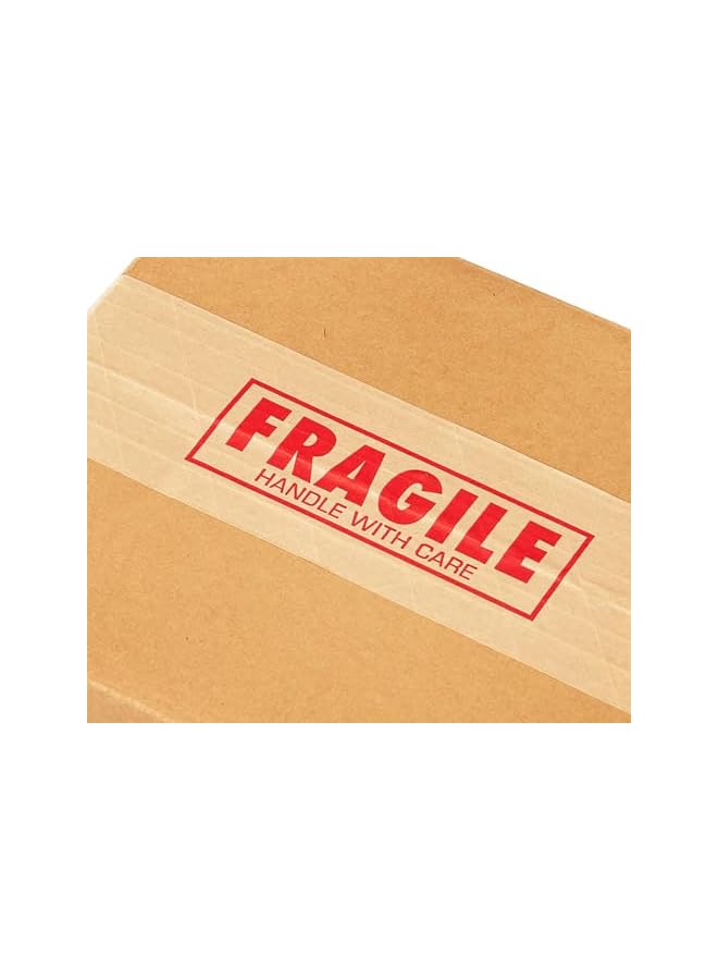 PROMASS promass Fragile Fiberglass Reinforced Water Activated Kraft Paper Tape, 76mm Width x 137m Length, Strong Adhesive Fragile Handle with Care Printed for Box Sealing and Packaging  - Image 2