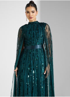 Amelia Rose High Neck Sequin Maxi Dress  - Image 3