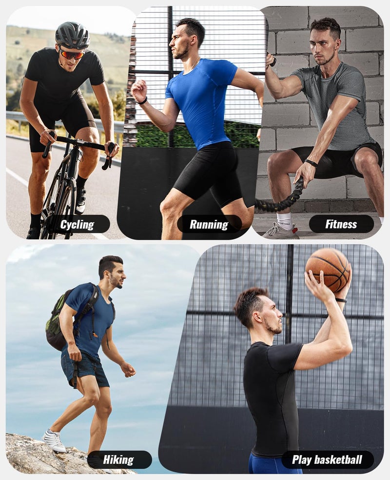 Niksa Men's Compression Shirts 1 Pack, Short Sleeve Athletic Compression Tops Cool Dry Workout T Shirt, Rash Guard Base Layer Undershirt - Image 5