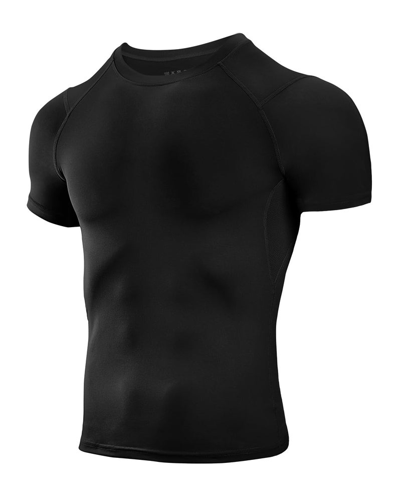 Niksa Men's Compression Shirts 1 Pack, Short Sleeve Athletic Compression Tops Cool Dry Workout T Shirt, Rash Guard Base Layer Undershirt - Image 1