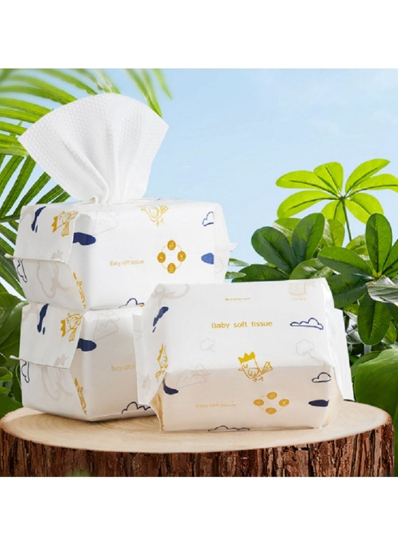 Be a better mom Be a better mom Disposable Face Towel for Cleansing, Makeup Removal, thicker Soft Cotton Dry Wipes (80 Sheets / Box) Pack of 3  - Image 1
