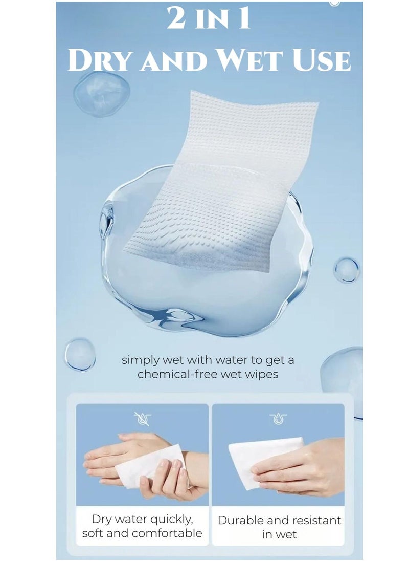 Be a better mom Be a better mom Disposable Face Towel for Cleansing, Makeup Removal, thicker Soft Cotton Dry Wipes (80 Sheets / Box) Pack of 3  - Image 2
