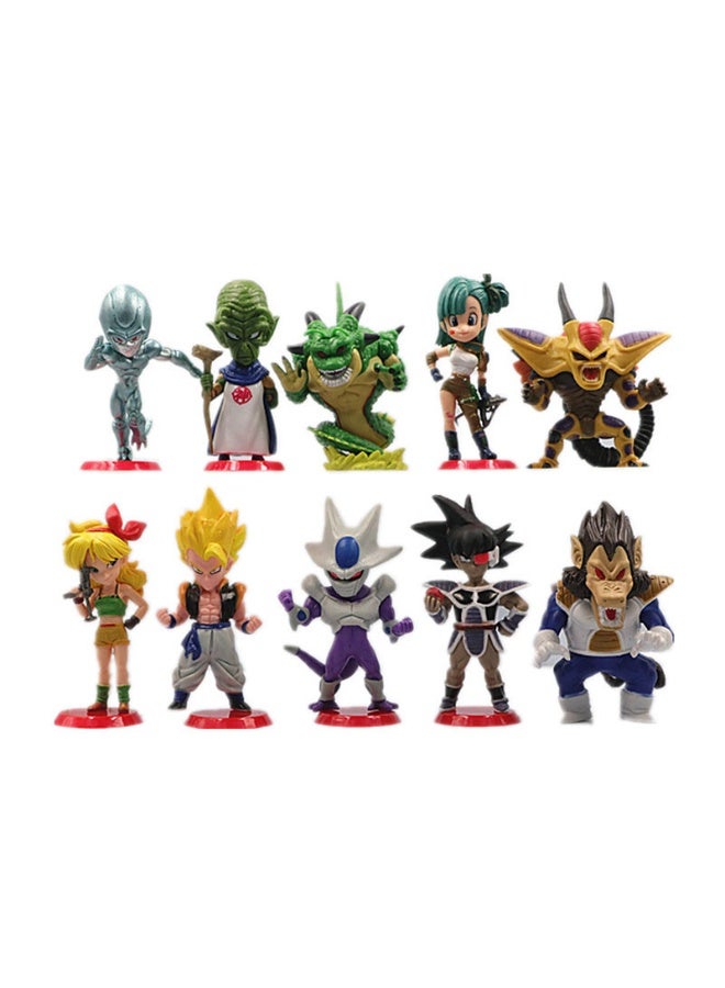 هالامودو دراغون بول 10 قطعة صغيرة مجموعة الشكل، غوكو، فيجيتا، ويس، ماجين بو وشنرون - الجمع الأنيمي الرائعة، ديكور المكتب وهدية عيد الميلاد الممتعة 8 سم - Image 1