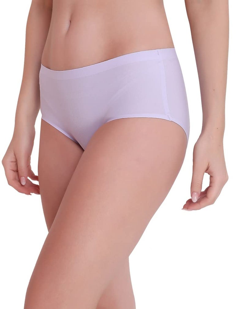 PLUMBURY Women's Other Hipsters (Pack of 2) (SEAMLESS HIPSTER PANTY_Black/Light Purple_L) - Image 5