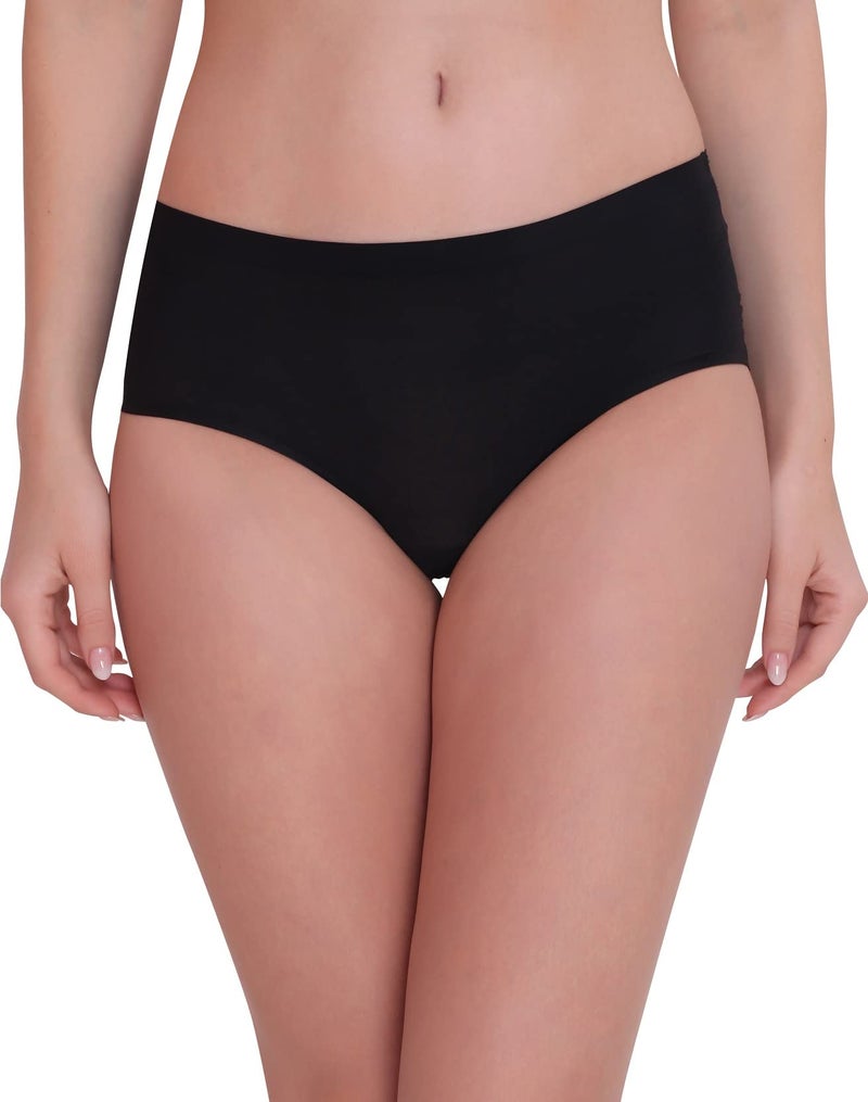PLUMBURY Women's Other Hipsters (Pack of 2) (SEAMLESS HIPSTER PANTY_Black/Light Purple_L) - Image 2