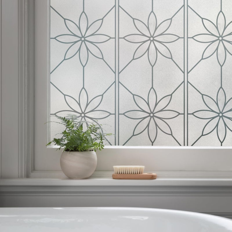 Artscape Daisy 36 x 72 Inch Window Film, Made in USA â€“ Provides Privacy, Non-Adhesive, Textured Leaded Glass Pattern, UV Protection, Easy to Apply and Removable - Image 1