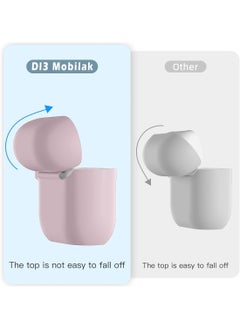 Generic Soft Silicone Full Protective Case Cover for Apple AirPods 4 Case with Keychain Case Accessories for Women Men (Pink Sand)  - Image 3
