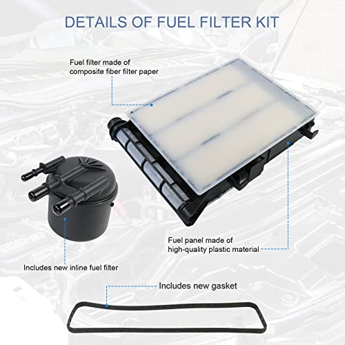 DICMIC Fuel Filter Element Compatible with 2017-2020 Ford F250 F350 F450 F550 Super Duty 6.7L V8 Diesel Engine Replace# FD-4624, FD-4625, HC3Z-9N184-B - Image 4