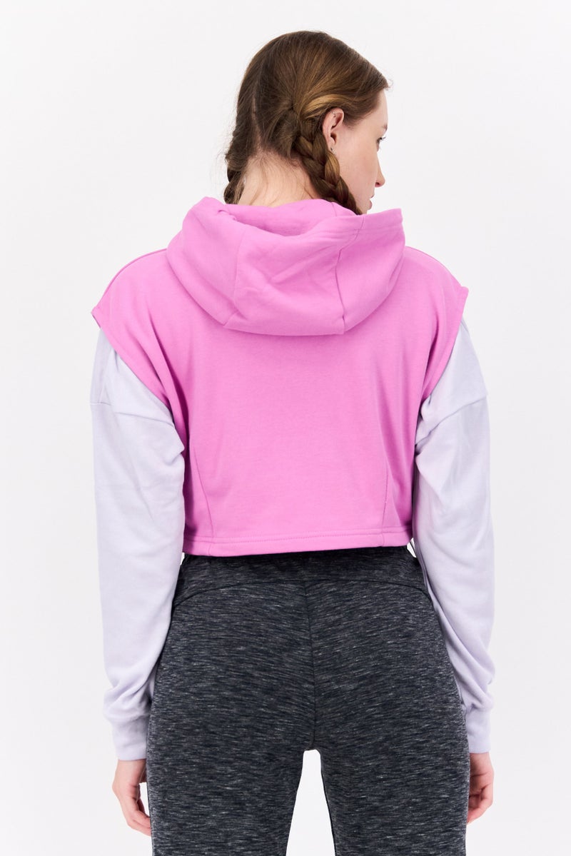 PUMA Women Sportswear Fit Brand Logo Training Hoodies, Pink - Image 3