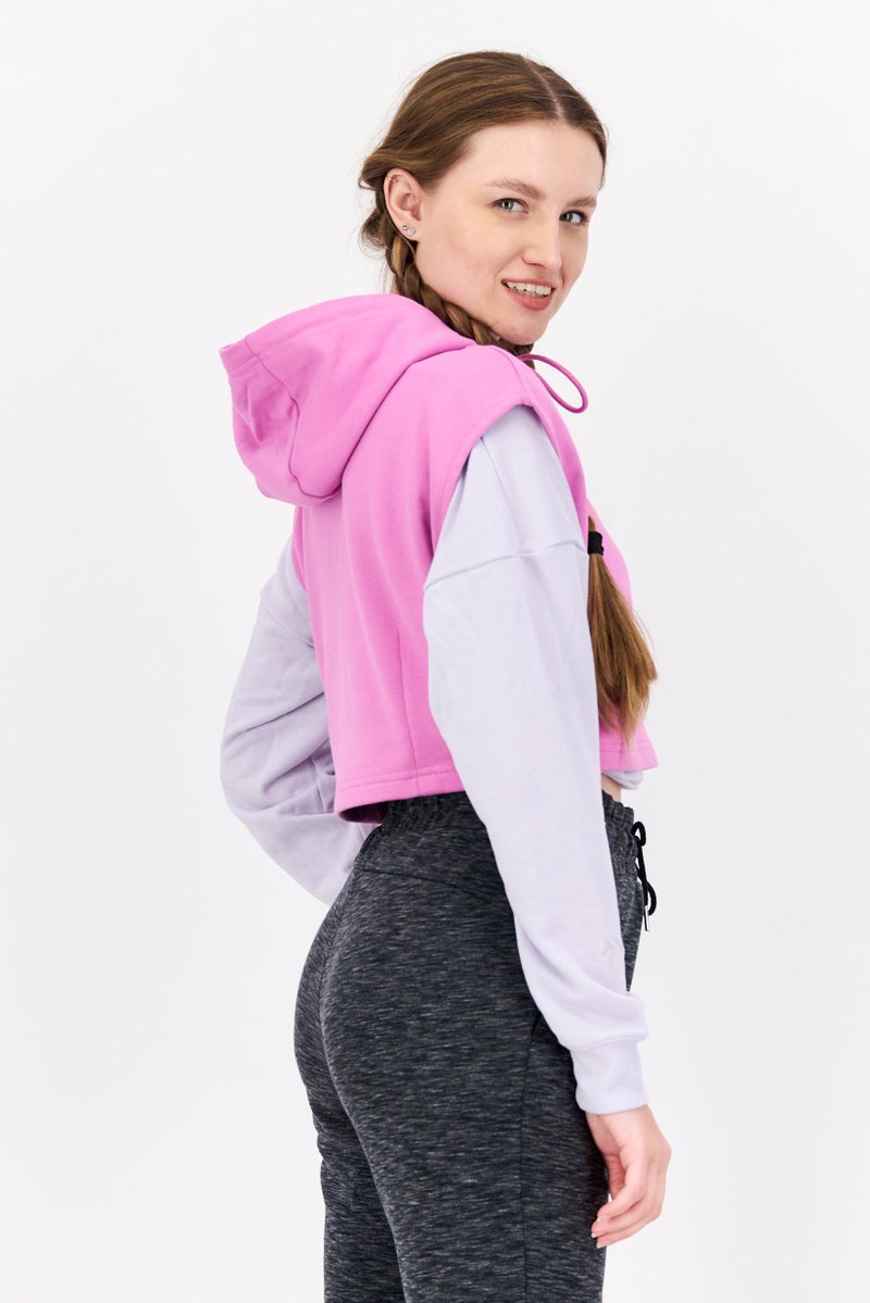 PUMA Women Sportswear Fit Brand Logo Training Hoodies, Pink - Image 2