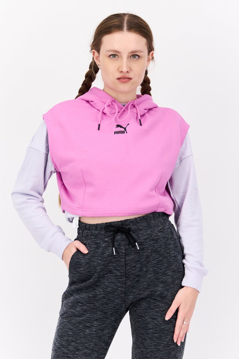 PUMA Women Sportswear Fit Brand Logo Training Hoodies, Pink - Image 1