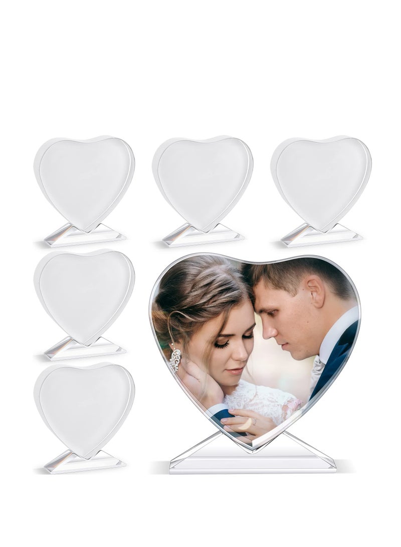 Zikra مجموعة قماش كريستال فارغ للطباعة، إطارات صور زخرفية لنقل الحرارة لإنشاءات الطاولات المخصصة (2 قطعة، على شكل قلب، 3.94 × 3.94 × 0.71 بوصة) - Image 1