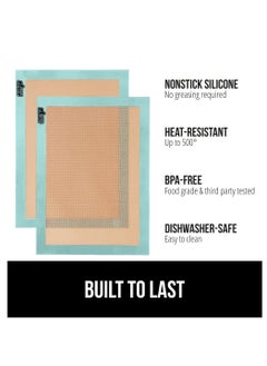 Gorilla Grip Gorilla Grip Reusable Nonstick Silicone Baking Mat, 2 Pack, BPA-Free Oven Safe Food Liner, For Cookie Sheets, Toaster Ovens, Easy Clean Pastry Mats, Kitchen Essential, 11.75"x8.25" Quarter Sheet, Mint  - Image 3