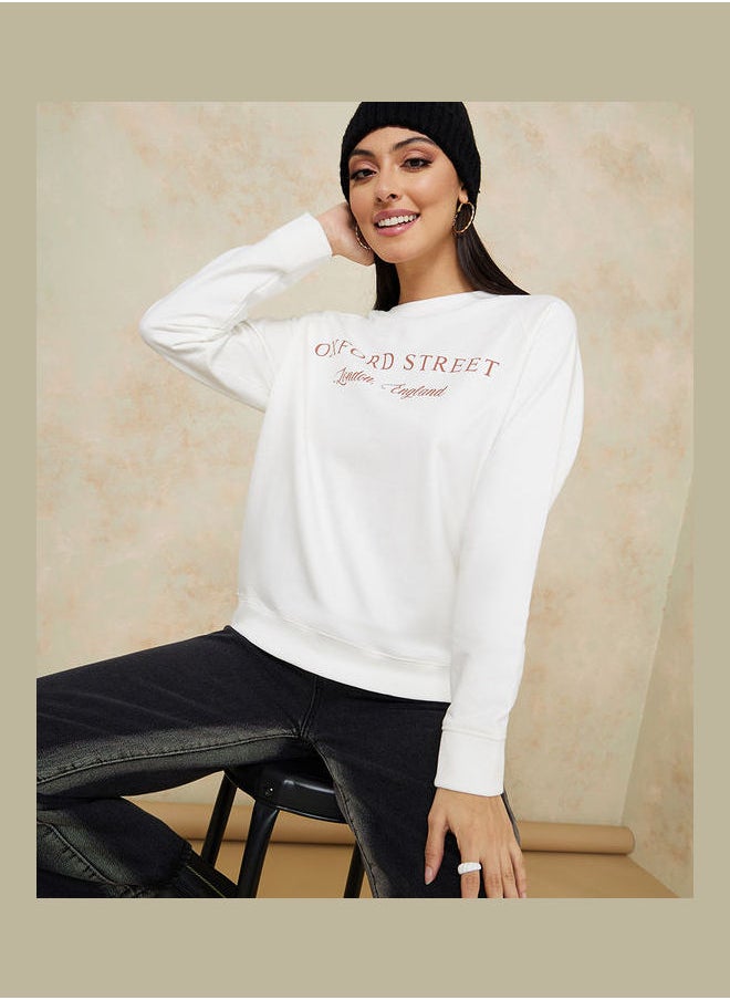 Styli - Regular Length Embroidered Slogan Regular Fit Sweatshirt - Image 1