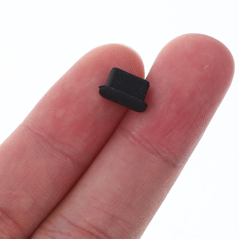أغطية USB-C المضادة للغبار 100 قطعة، سوداء، واقيات منفذ الهاتف، مضادة للغبار - Image 4