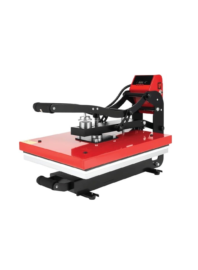Kalon Auto Heat press Machine 40x60 Red Sublimation press, T-shirt heat press, textile transfer printing machine for clothes, heat press for fabric, Heavy-duty Heat press Machine - Image 1