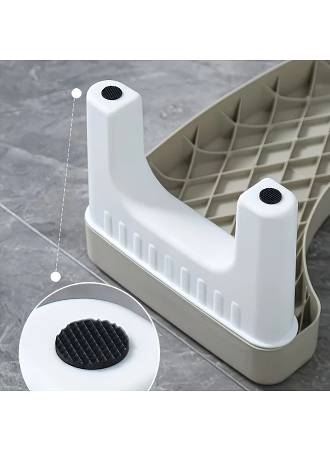 Ergonomic Toilet Foot Stool for Adults Gray Non Slip Textured Surface Portable Easy to Clean Fits All Toilet Types Durable Plastic Bathroom Stool for Squatting Support Comfortable Hygienic Design Toilet Accessories - Image 4