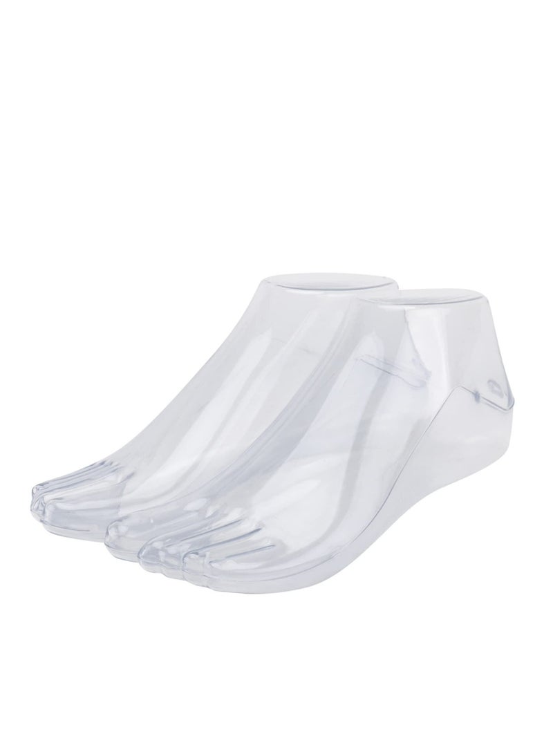 Generic 1 Pair Plastic Feet Foot Model Shoes Socks Sandal Support Shaper Tool Female Mannequin Foot Display Jewelry Sandal Shoe Sock Display Transparent  - Image 1