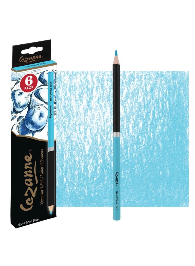 سيزان أقلام تلوين فاخرة من Creative Mark Cezanne، لون أزرق غير قابل للتصوير، عبوة من 6 قطع - أقلام رسم عالية الصبغة - أقلام تلوين للرسم والمخططات والتخطيطات والمزيد - Image 2