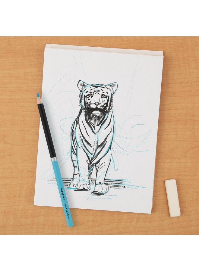 سيزان أقلام تلوين فاخرة من Creative Mark Cezanne، لون أزرق غير قابل للتصوير، عبوة من 6 قطع - أقلام رسم عالية الصبغة - أقلام تلوين للرسم والمخططات والتخطيطات والمزيد - Image 4