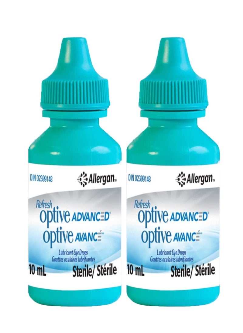 Refresh Optive Advanced Lubricant Eye Drops 2 x 10 ml