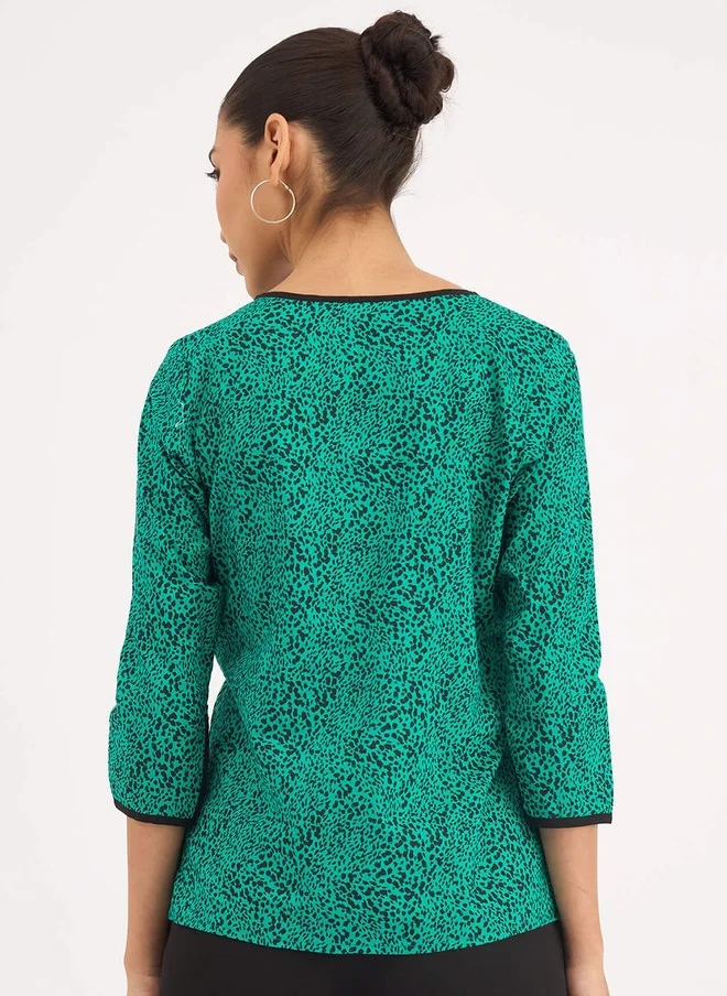 Salt Attire  SALT ATTIRE Floral Print Keyhole Neck Top for Women | Best Price UAE