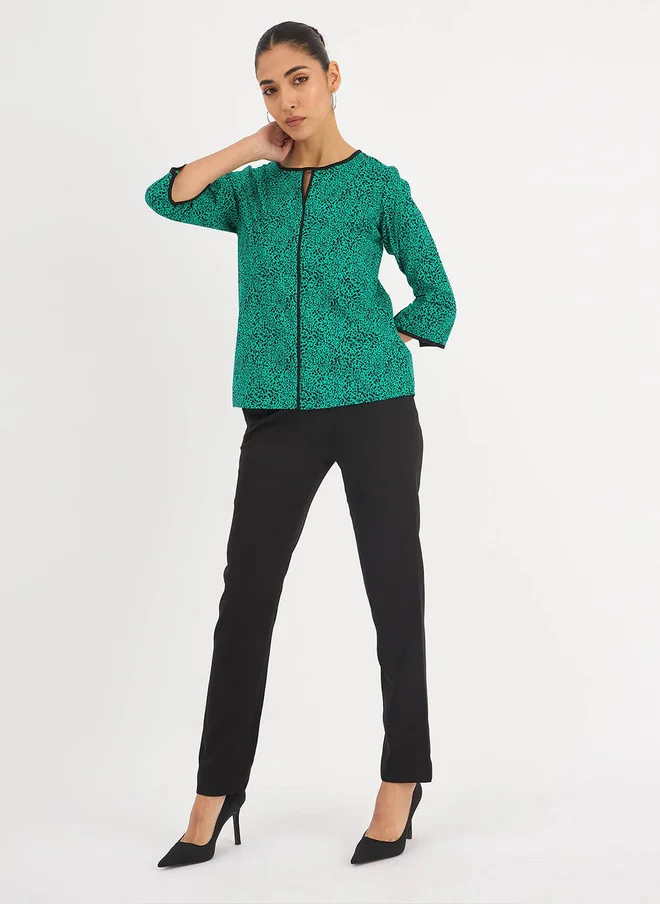 Salt Attire  SALT ATTIRE Floral Print Keyhole Neck Top for Women | Best Price UAE