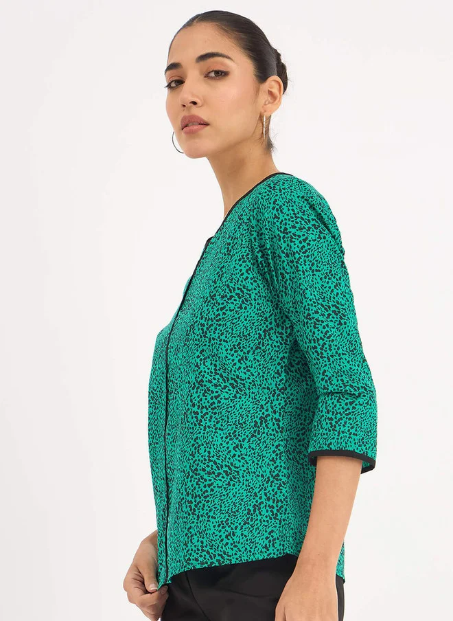 Salt Attire  SALT ATTIRE Floral Print Keyhole Neck Top for Women | Best Price UAE