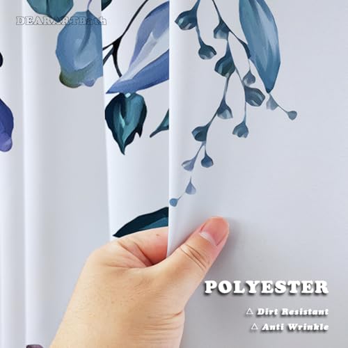 DEARARTBath Fashion Flower Shower Curtains 60W 72H inch Fabric Shower Curtain Set with Grommet and Hooks Water Resistant Waterproof Easy Care Washable - Image 3