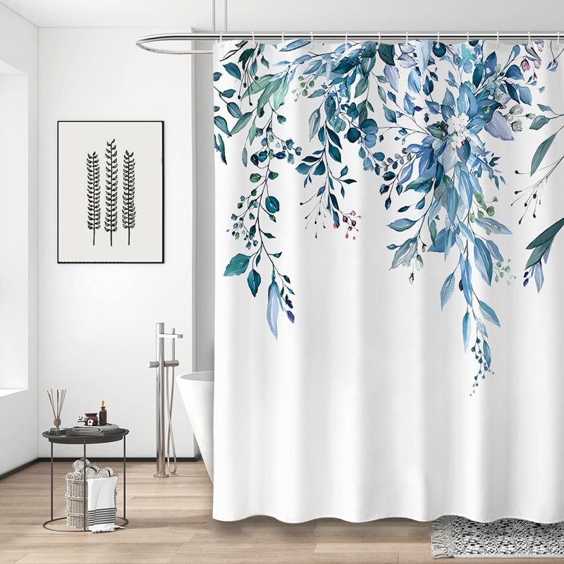 DEARARTBath Fashion Flower Shower Curtains 60W 72H inch Fabric Shower Curtain Set with Grommet and Hooks Water Resistant Waterproof Easy Care Washable - Image 2