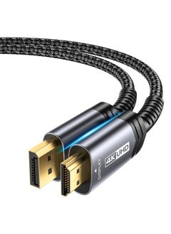 JSAUX 4K Displayport To Hdmi Cable 10Ft Dp To Hdmi Male Video Uhd 1440P 2K@120Hz4K@30 Nylon Dp To Hdtv Uni Directional Cord For Dell Monitor Projector Desktop Amd Nvidia Lenovo Hp Thinkpad  - Image 2