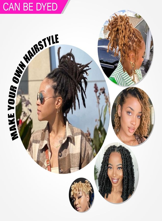 Vlliyava 0.4 cm Width 4 Inch 60 Strands Human Hair Loc Extensions, Natural Black 100% Full Handmade Permanent Real Human Hair Dreadlock Extensions for Women/Men/Kids Can Be Dyed Bleached Curled Twisted - Image 5