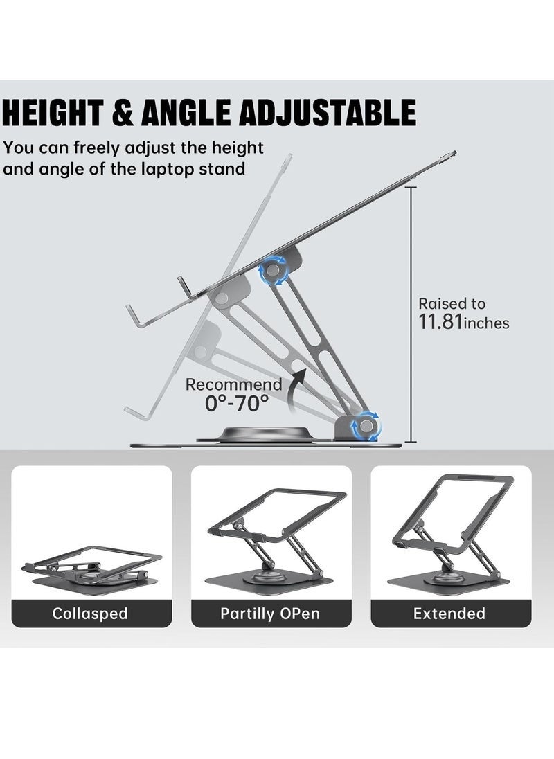 ELTRAZONE Laptop Stand for Desk,Adjustable Laptop Riser Aluminium Alloy Material Foldable Portable Laptop Holder,Ventilated Cooling Notebook Stand for MacBook Pro/Air,Lenovo,Dell, HP,All Laptops&Tablets 10-16" - Image 5