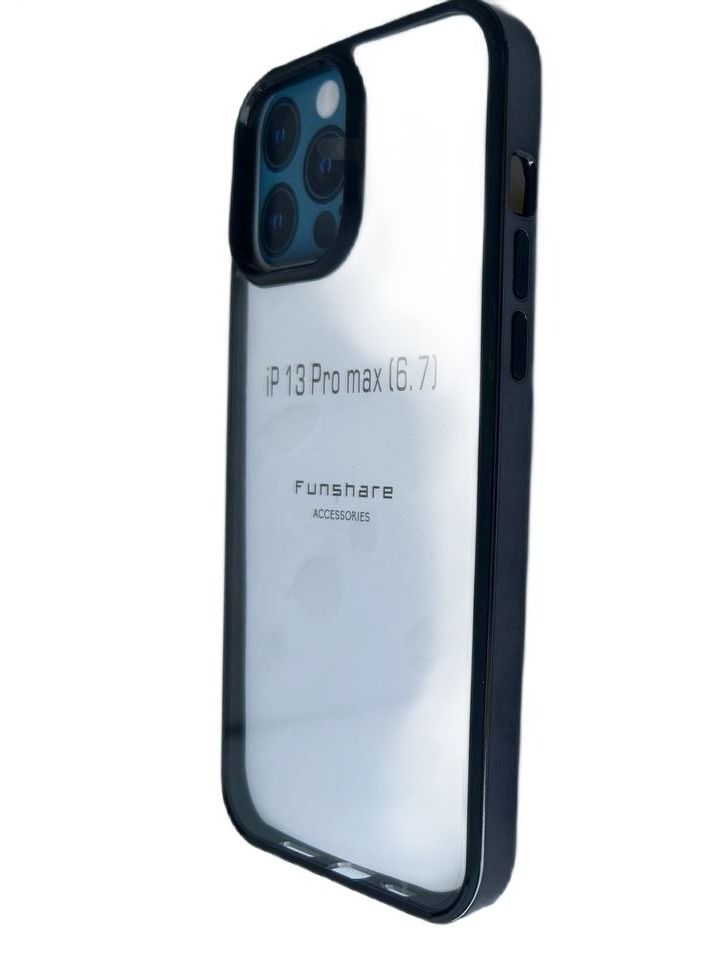 Foshan Funshare Clear Case with Black Metal Side for iPhone 13 Pro Max and 12 Pro Max - Image 3