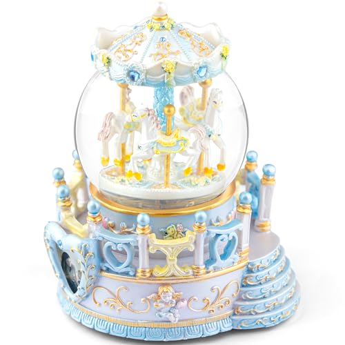 Mr.Winder Carousel Horse Music Box Girls Gift - Merry Go Round Snow Globe for Daughter Women Wife Mom Mother Day Anniversary Christmas Birthday Present Play You are My Sunshine - Image 3
