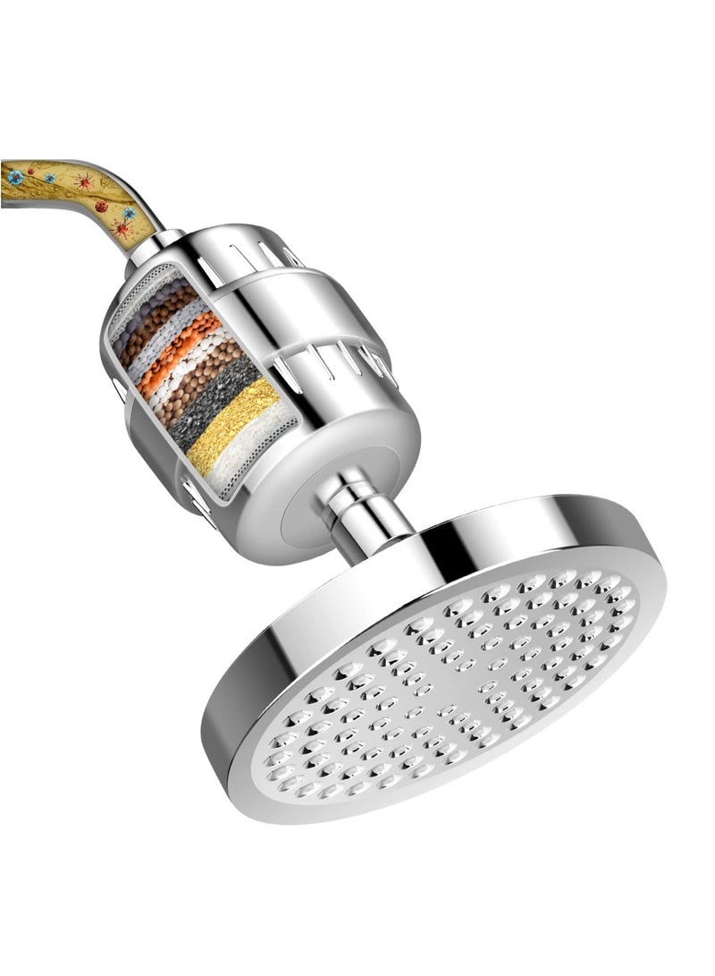 Gonice Shower Head and 15 Stage Shower Filter, High Output Hard Water Softener Showerhead with Filter Cartridge for Hard Water Remove Chlorine and Harmful Substances - Image 1