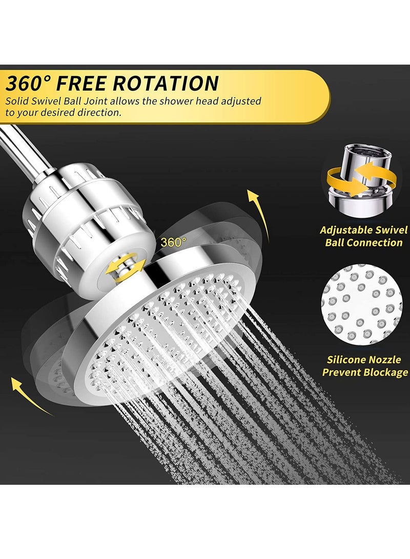 Gonice Shower Head and 15 Stage Shower Filter, High Output Hard Water Softener Showerhead with Filter Cartridge for Hard Water Remove Chlorine and Harmful Substances - Image 4