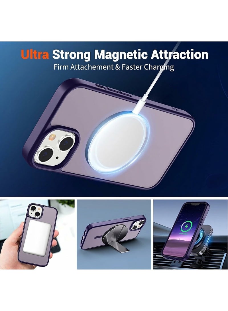 ACLIX Matte Magnetic Case for iPhone 15 Plus [Shockproof & Slim] Matte Hard Back Cover with High-Grade Protection | Deep Purple - Image 5