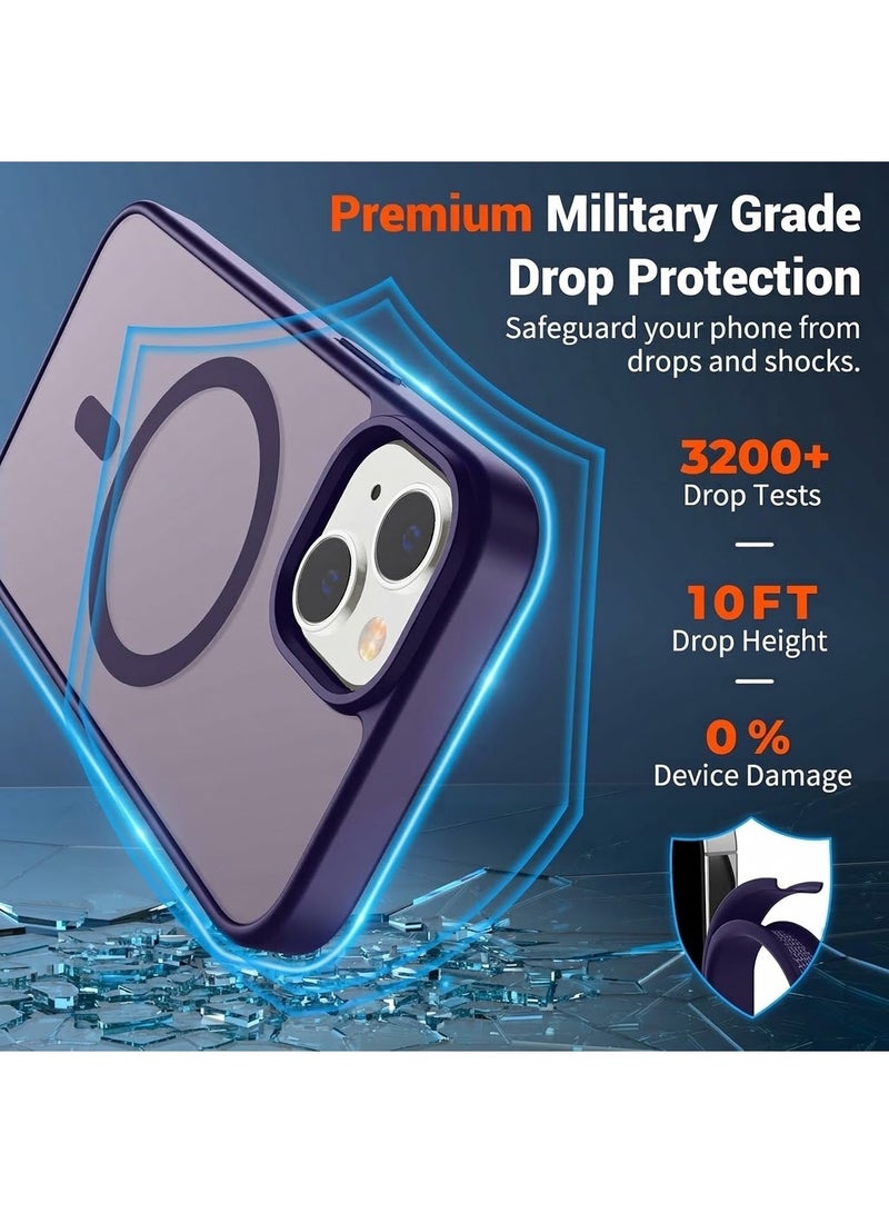 ACLIX Matte Magnetic Case for iPhone 15 Plus [Shockproof & Slim] Matte Hard Back Cover with High-Grade Protection | Deep Purple - Image 3