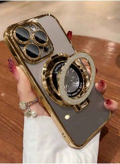 Gold Electroplated Stand TPU iPhone 15 Pro Max Case