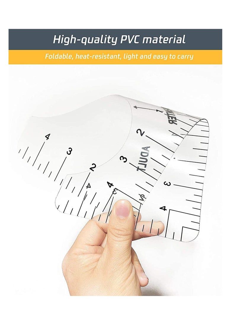 SYOSI ٦ قطع أدوات دليل محاذاة تي شيرت مسطرة تي شيرت دليل الضغط الساخن مسطرة لتصميمات مركز تي شيرت مع تعديل دائري للبالغين والشباب والأطفال الرضّع مسطرة بي في سي شفافة - Image 2